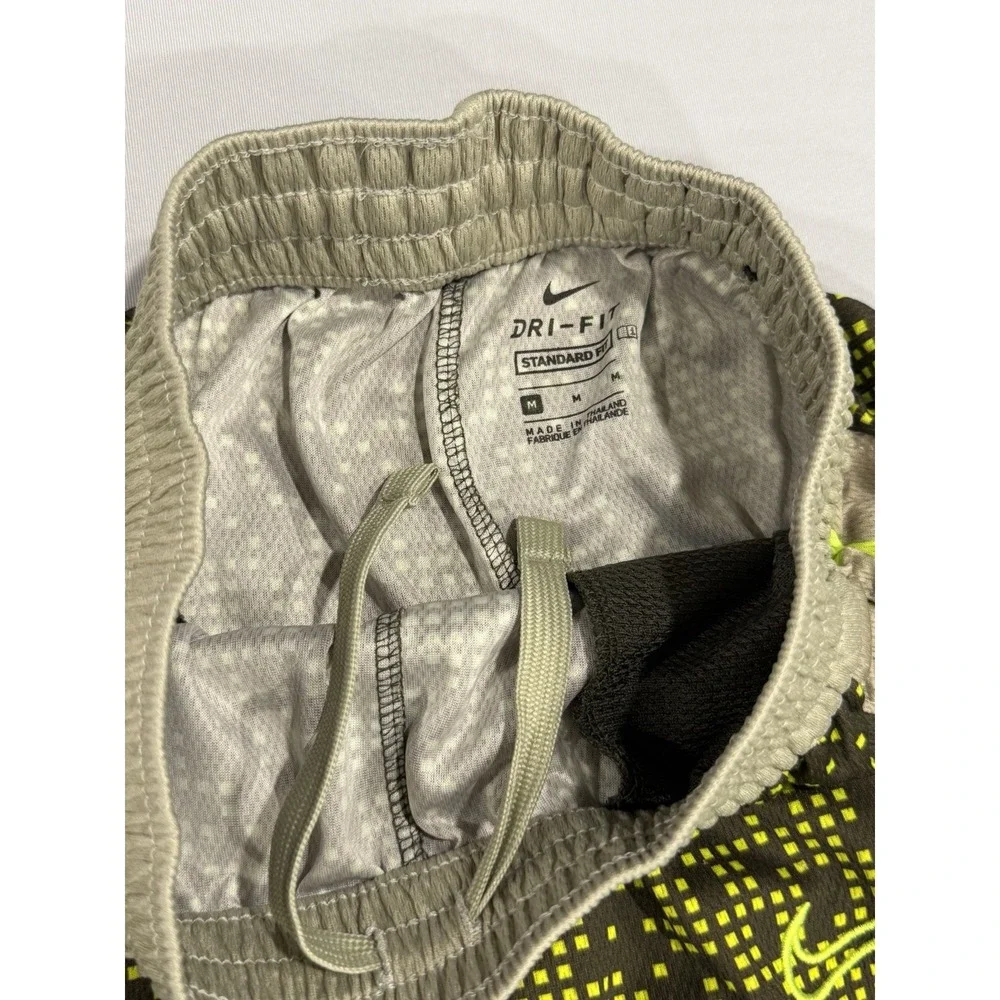 Boys Nike Elite Dri Fit Elite Shorts Pixalted Neon Green With Grey Medium